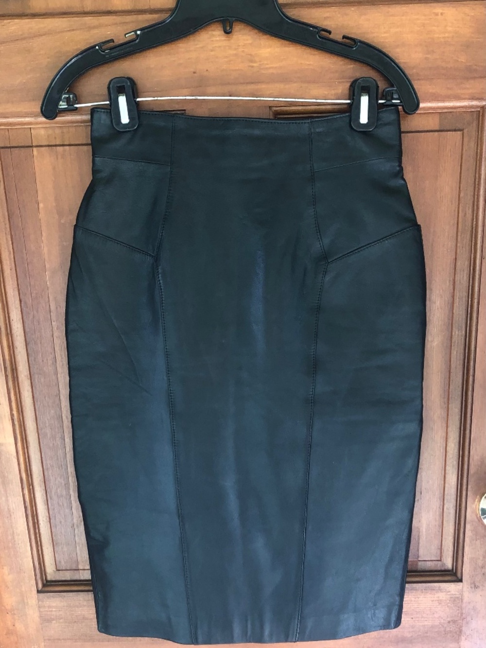 Vintage CHIA black leather skirt size 10